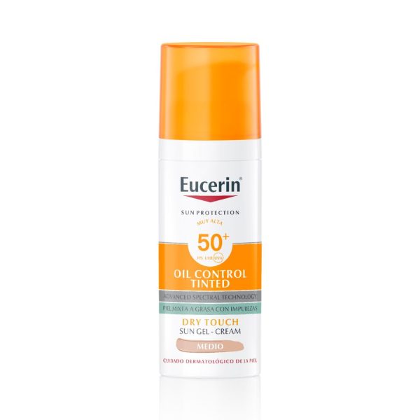 Eucerin Sun Face Oil Control FPS 50+ con color