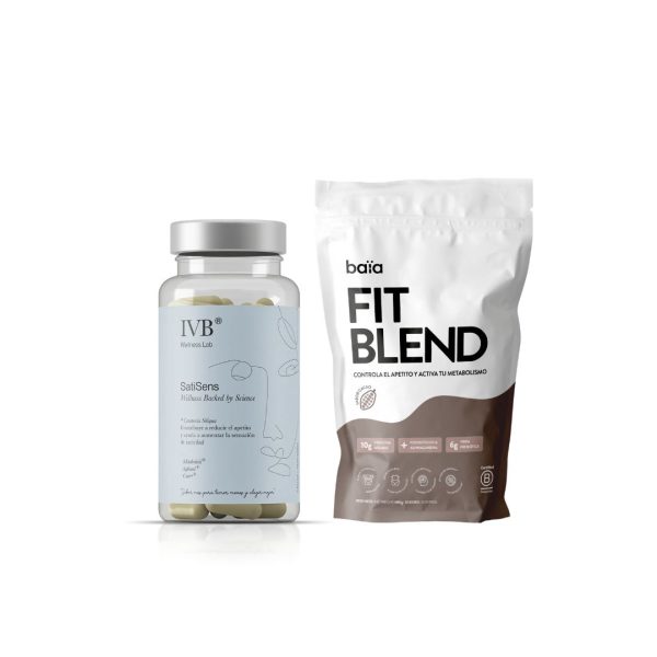 KIT ANSIEDAD, APETITO Y HAMBRE EMOCIONAL (SATISENS + FIT BLEND chocolate batidos saciantes)